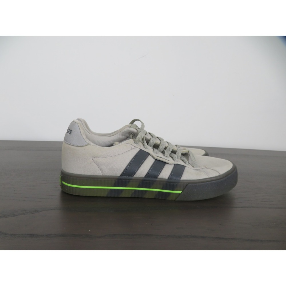 Adidas Daily 3.0 Shoes Mens 7.5 Gray Canvas Low Top Casual Sneakers FX7271 Green